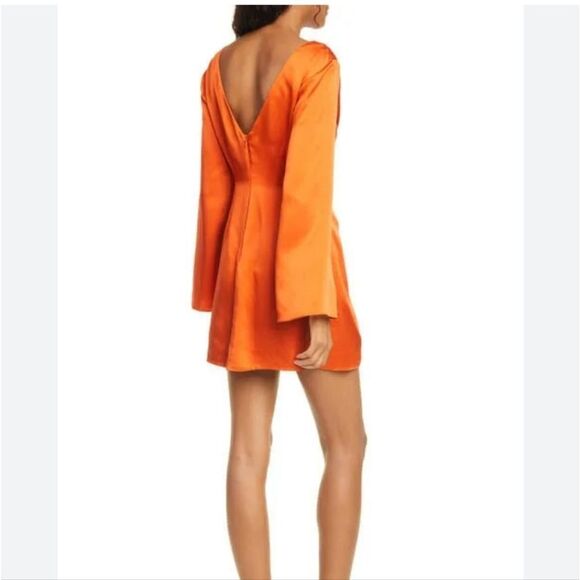 NWT Cinq A Sept Caelan Dress In Blood Orange 100% Silk - Picture 5 of 10